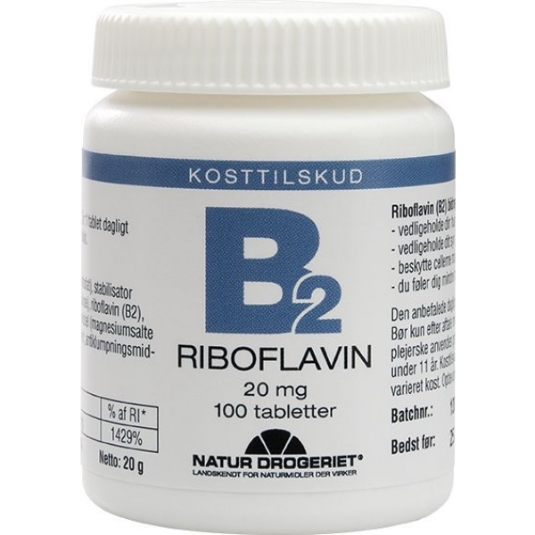 Natur-drogeriet B2 Riboflavin 20 Mg - 100 Tabl