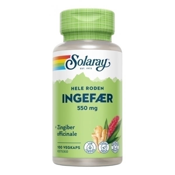 Solaray Ingefær - 100 Kaps.